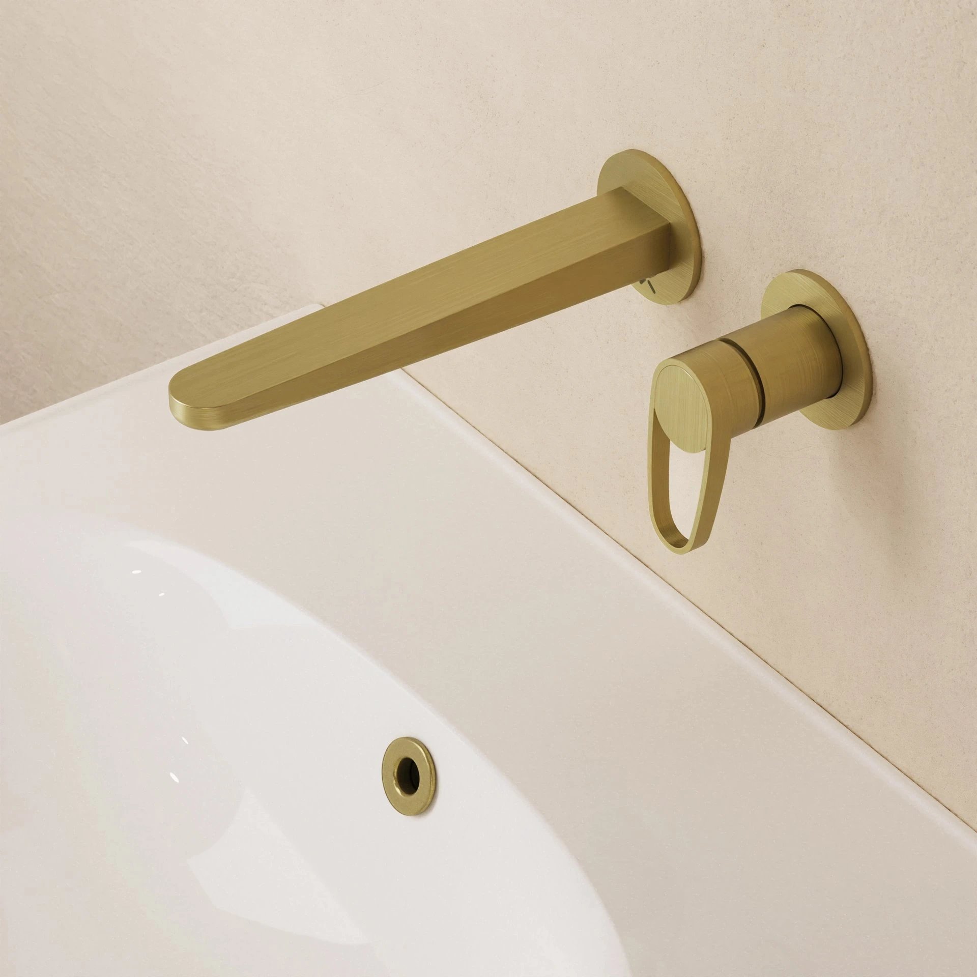 Lazo Wall Mounted Tap in Brushed Brass